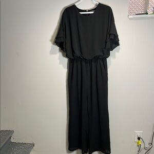Sunday in Brooklyn Black Flutter Sleeve Jumpsuit